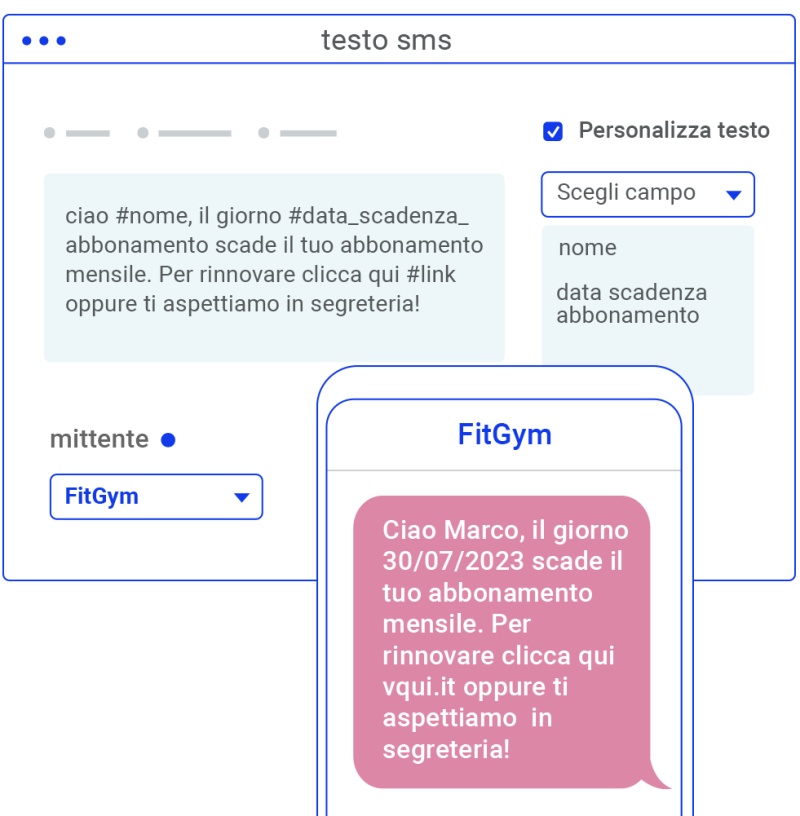 Esempio sms automatico palestra Esempio sms automatico palestra